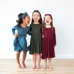 Long Sleeve Twirl Dress in Burgundy
