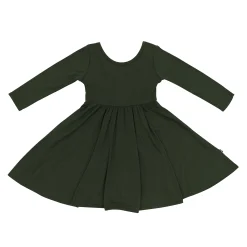 Long Sleeve Twirl Dress in Fir