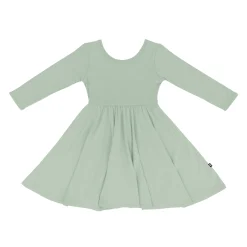 Long Sleeve Twirl Dress in Thyme