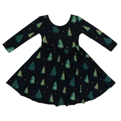 Long Sleeve Twirl Dress in Twinkle Tree