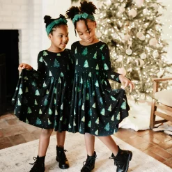 Long Sleeve Twirl Dress in Twinkle Tree