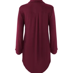 Long Sleeve Women’s Nightshirt in Burgundy