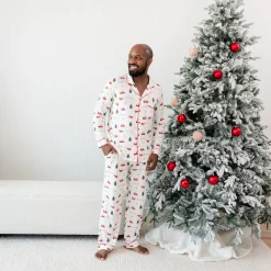 Men's Long Sleeve Pajama Set in Santa Sleigh