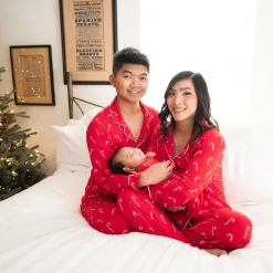 Men's Long Sleeve Pajama Set in Candy Cane