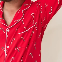 Men's Long Sleeve Pajama Set in Candy Cane