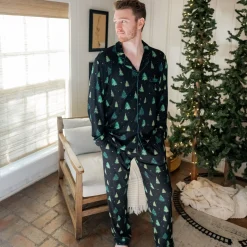 Men's Long Sleeve Pajama Set in Twinkle Tree