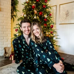 Men's Long Sleeve Pajama Set in Twinkle Tree