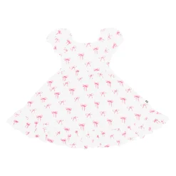 Puff Sleeve Twirl Dress in Bow