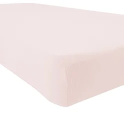Ribbed Crib Sheet in Blush