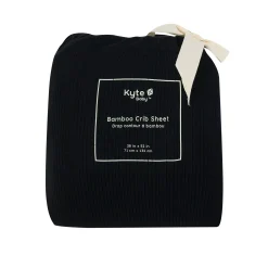 Ribbed Crib Sheet in Midnight