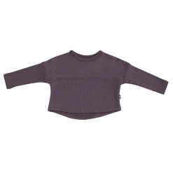 Ribbed Drop Shoulder Top in Currant