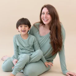 Ribbed Drop Shoulder Top in Thyme