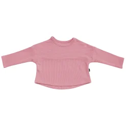 Ribbed Drop Shoulder Top in Apple Blossom