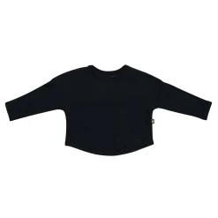 Ribbed Drop Shoulder Top in Midnight