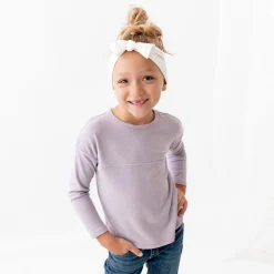 Ribbed Drop Shoulder Top in Taro