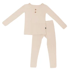 Ribbed Henley Set in Bisque