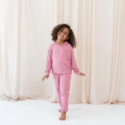 Ribbed Hoodie in Apple Blossom