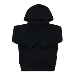 Ribbed Hoodie in Midnight