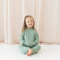 Ribbed Hoodie in Thyme