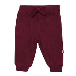 Ribbed Jogger Pant in Burgundy