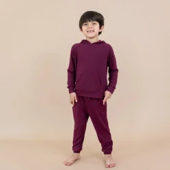 Ribbed Jogger Pant in Burgundy