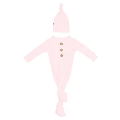 Ribbed Knotted Gown with Hat Set in Sakura