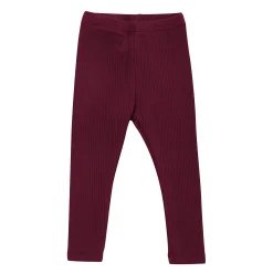 Ribbed Leggings in Burgundy