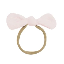 Ribbed Nylon Bow in Blush