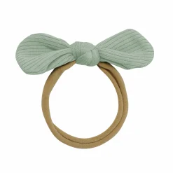 Ribbed Nylon Bow in Thyme
