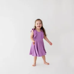Ribbed Peplum Dress Set in Poi