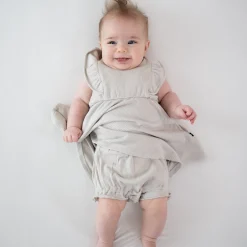 Ribbed Peplum Dress Set in Oat