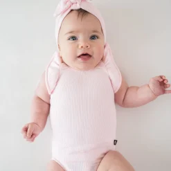 Ribbed Sleeveless Ruffle Leotard in Sakura