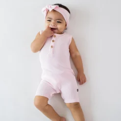 Ribbed Sleeveless Shortall in Sakura