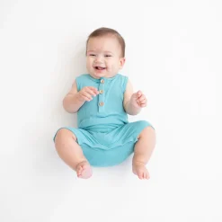 Ribbed Sleeveless Shortall in Makai