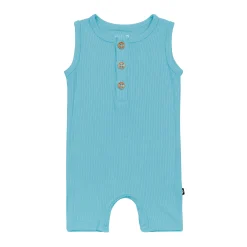 Ribbed Sleeveless Shortall in Makai
