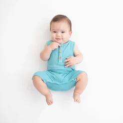 Ribbed Sleeveless Shortall in Makai