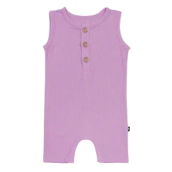 Ribbed Sleeveless Shortall in Poi