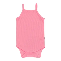 Ribbed Spaghetti Strap Bodysuit in Guava