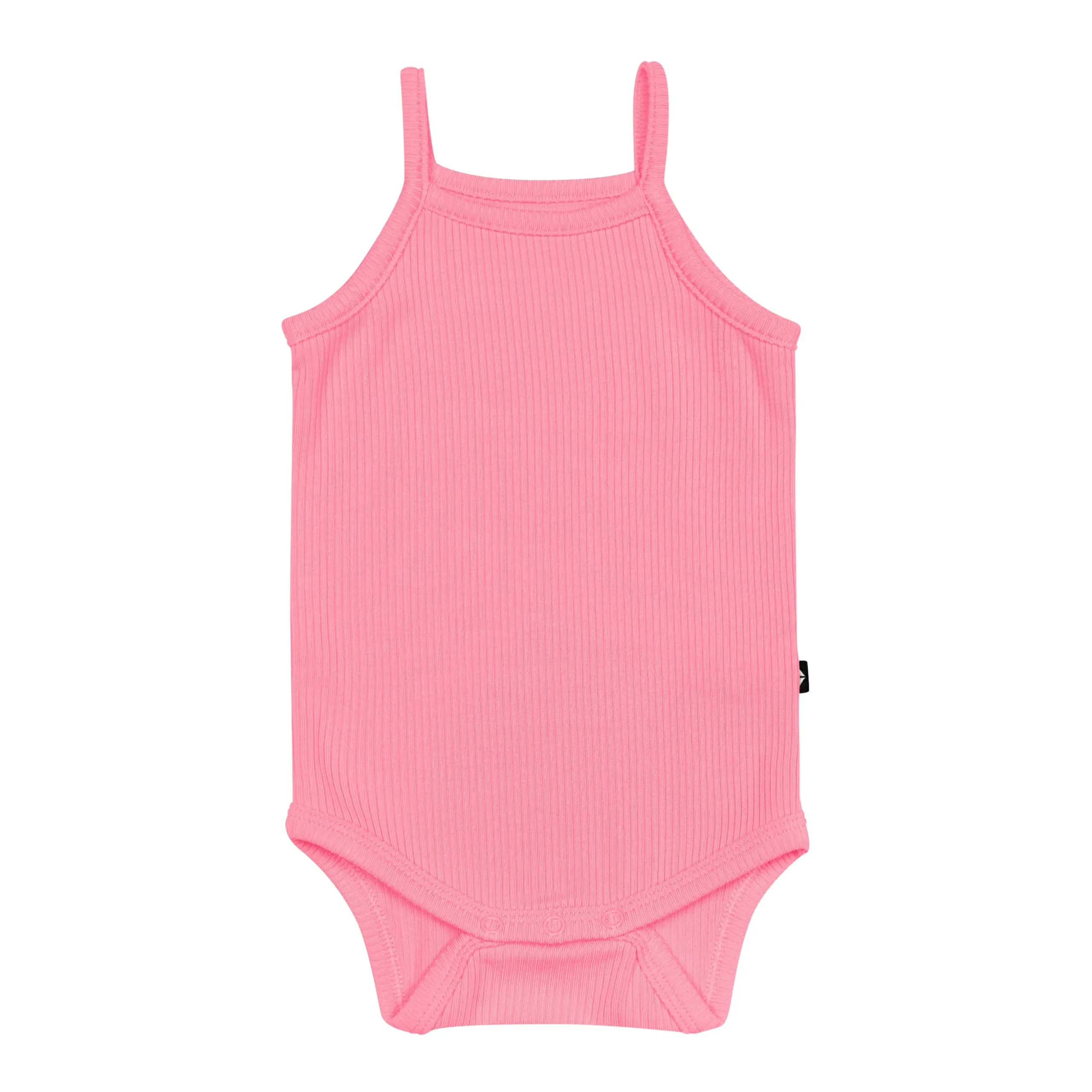 Ribbed Spaghetti Strap Bodysuit in Guava