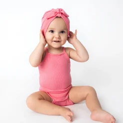 Ribbed Spaghetti Strap Bodysuit in Guava