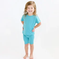 Ribbed Toddler Biker Shorts in Makai
