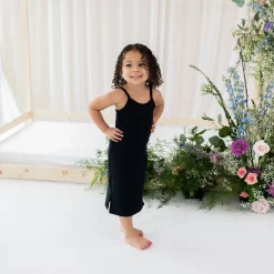 Ribbed Toddler Cami Dress in Midnight