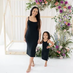 Ribbed Toddler Cami Dress in Midnight