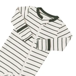 Ribbed Zipper Footie in Fir Stripe