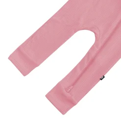 Ribbed Zipper Romper in Apple Blossom