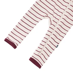 Ribbed Zipper Romper in Burgundy Stripe