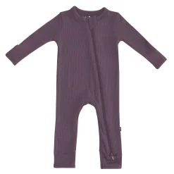 Ribbed Zipper Romper in Currant