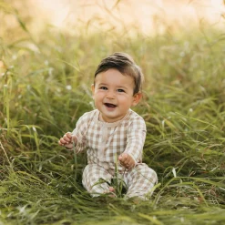 Romper in Gingham Bisque