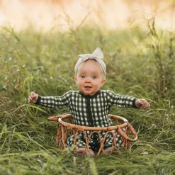 Romper in Gingham Fir