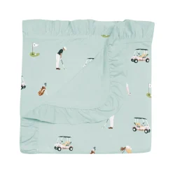Ruffle Baby Blanket in Golf 0.5